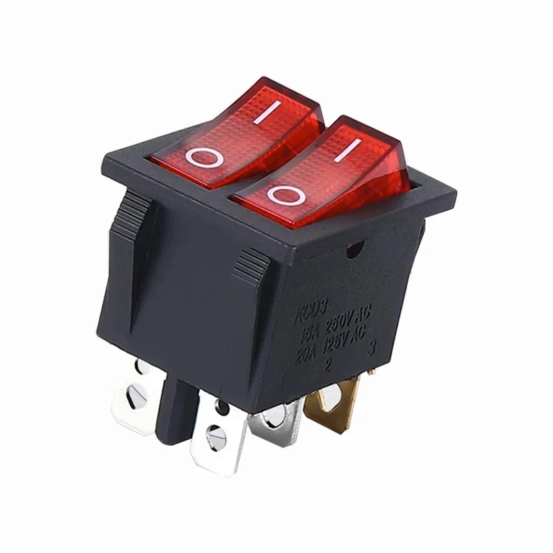 1PCS KCD8 6PIN 16A 250V 20A 125V 이중 조명 스위치 로커 스위치 방수 ON-OFF KCD6 보트 전원 스위치