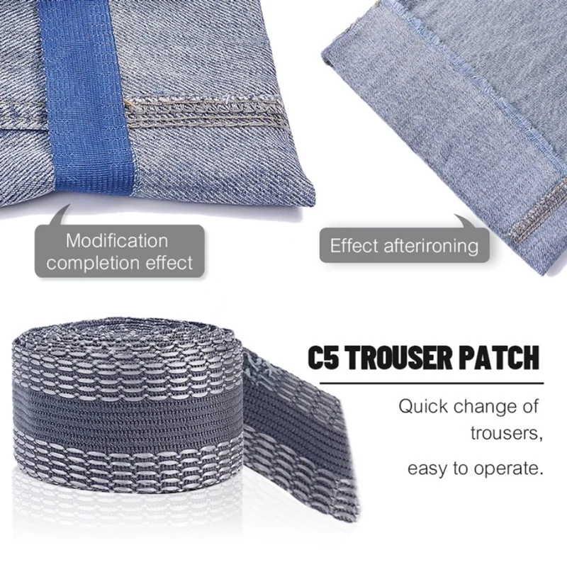 자체 접착 바지 밑단 페이스트 테이프, 바지 가장자리 페이스트, 아이언 온 바지, 짧은 수리 진 헤밍 테이프, DIY 바느질 원단, 1-5m