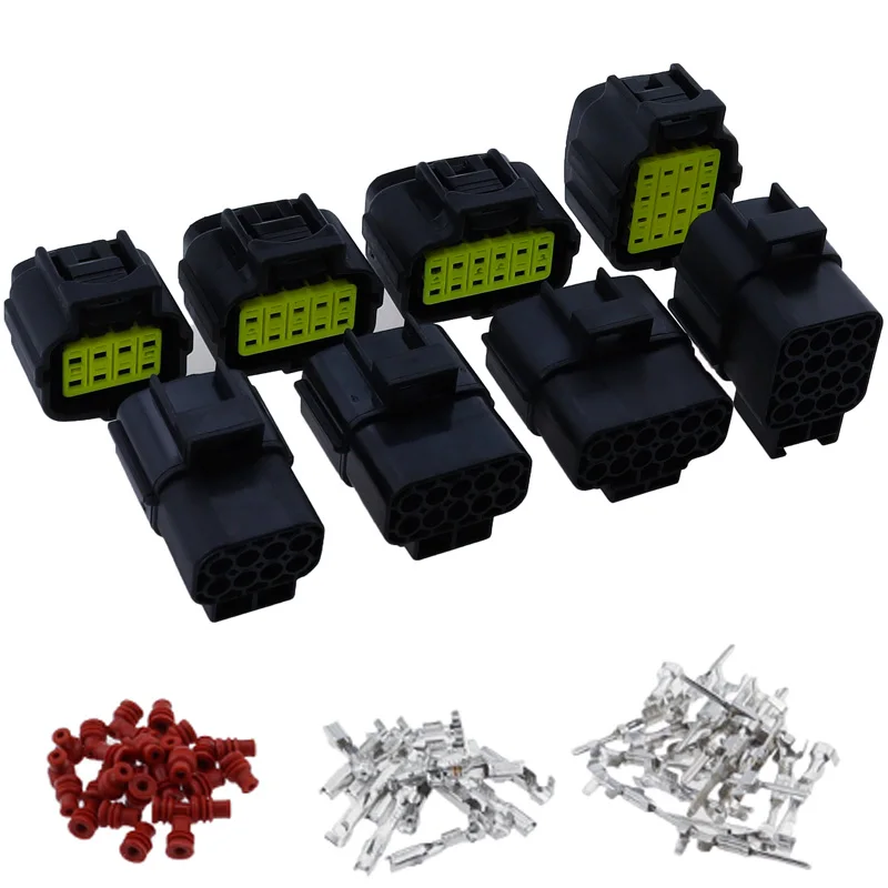 1 2 3 4 6 8 10 12 16 핀 Denso 자동 방수 와이어 커넥터 전기 플러그 자동차 밀폐형 트럭 하네스 소켓 (터미널 포함)