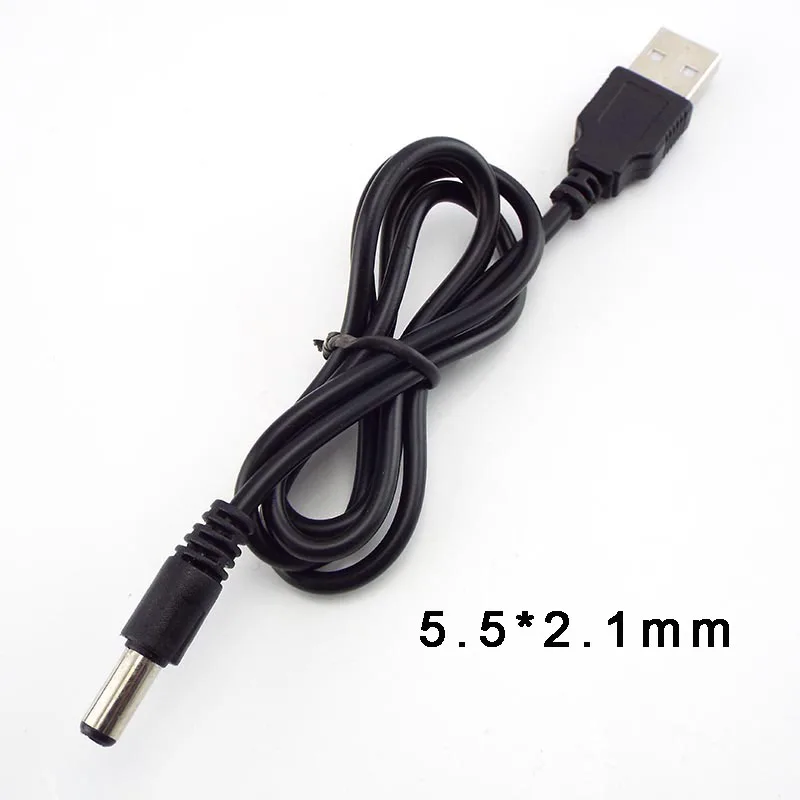 0.8m USB 2.0 유형 A 남성-DC 플러그 전원 커넥터 소형 전자 장치용 Usb 연장 케이블 5.5*2.1mm 5.5*2.5mm 잭