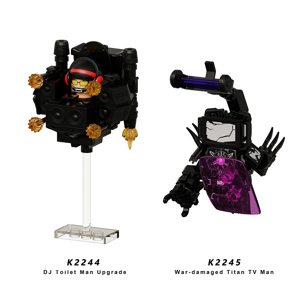 새로운 KDL SWAT Skibidi 화장실 남자 피규어 애니메이션 블록 장난감 TvMan 타이탄 카메라맨 스피커맨 벽돌 모델 장난감 아이 생일 선물