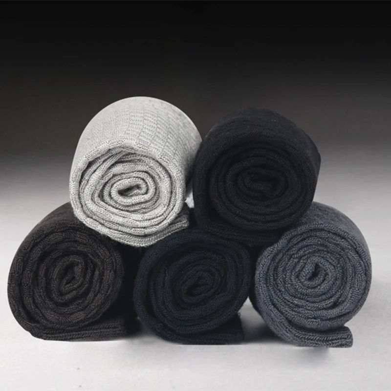 남성용 대나무 섬유 양말 10켤레/세트 2025 신상 압축 가을 롱 블랙 비즈니스 캐주얼 남성 드레스 양말 선물 플러스 사이즈 42-45