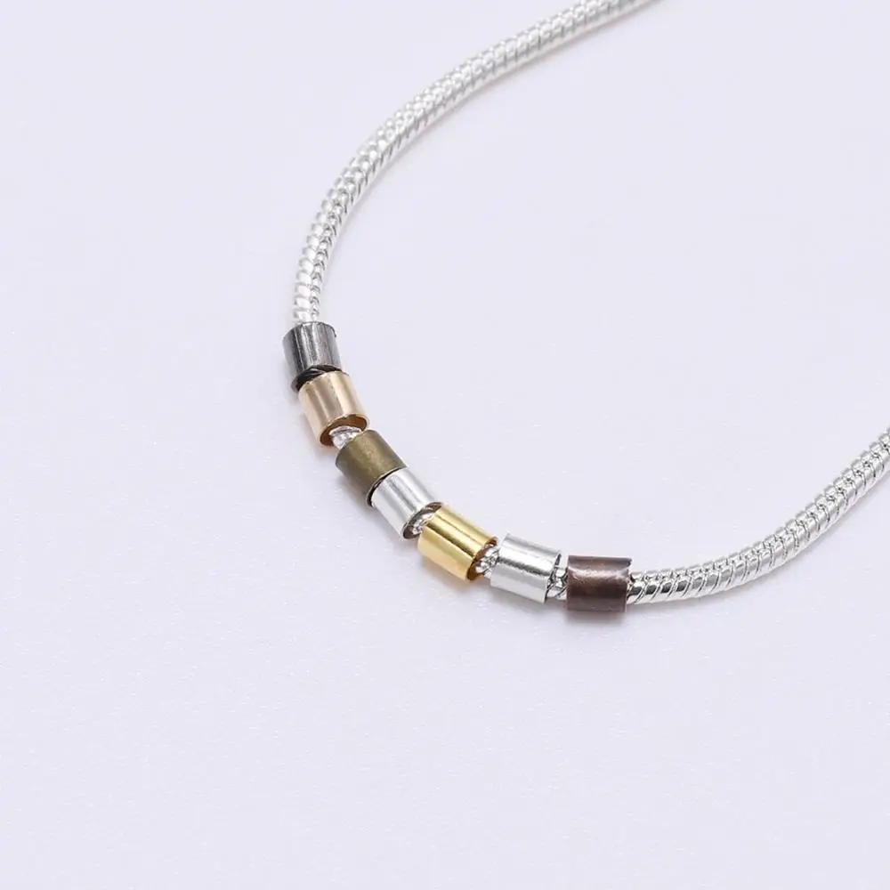 150-500pcs 1.5 2.0 2.5mm 골드 구리 튜브 크림프 엔드 비즈 스토퍼 스페이서 비즈 쥬얼리 만들기 결과 용품 목걸이