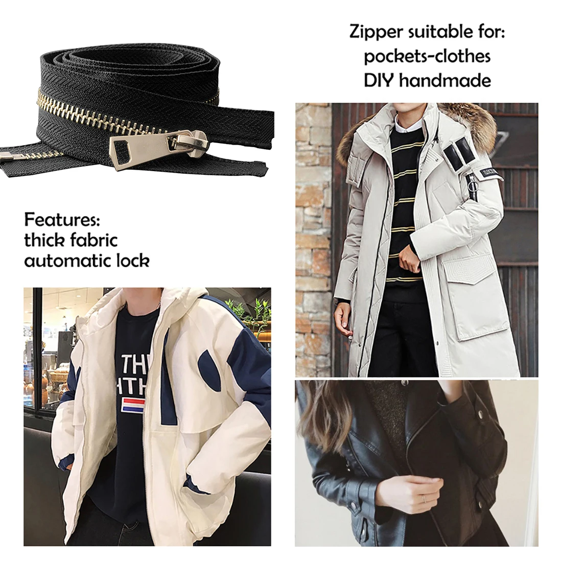 20/30/40/50/60/70/80cm 5 #   의류 포켓 의류 신발에 대 한 다채로운 고품질 오픈 엔드 자동 잠금 금속 지퍼 DIY 공예