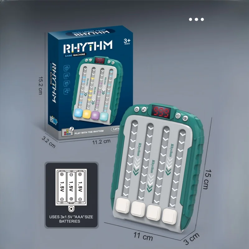전자 음악 리듬 퍼즐 게임 기계 몬테소리 포켓 여행 장난감 조명 교육 감각 빠른 푸시 테이블 게임