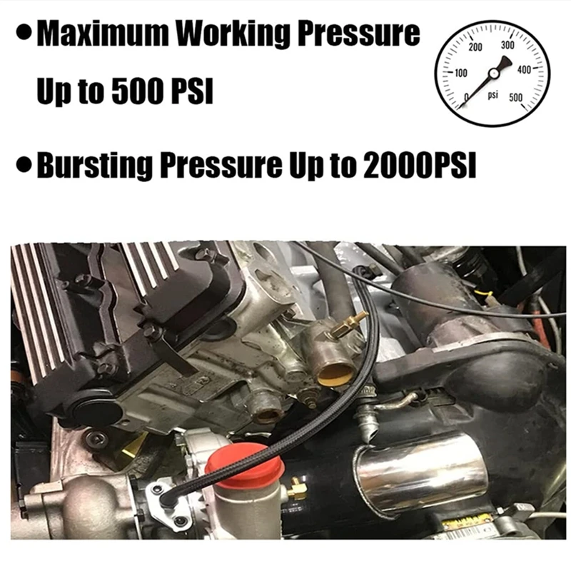 1M/3M/5M/6M AN4 AN6 AN8 AN10 연료 호스 오일 가스 쿨러 호스 라인 파이프 튜브 나일론 스테인레스 스틸 CPE 고무 내부 땋기