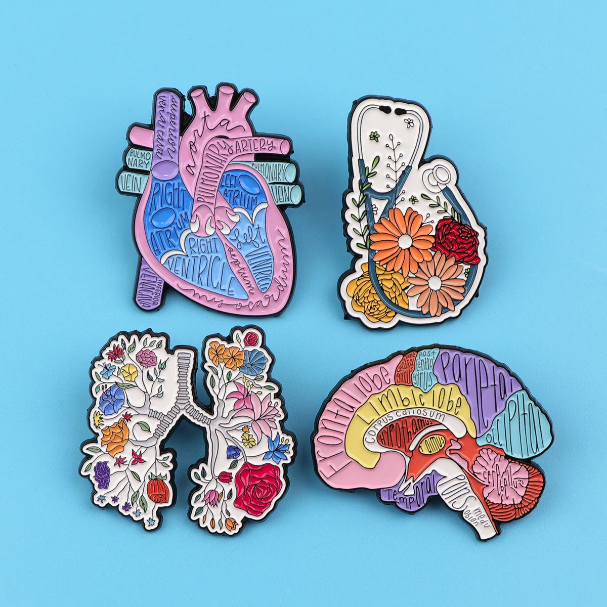 의료 기관 여성을위한 에나멜 핀 브로치 배낭에 옷깃 핀 배지 의상 액세서리 친구를위한 패션 쥬얼리 선물