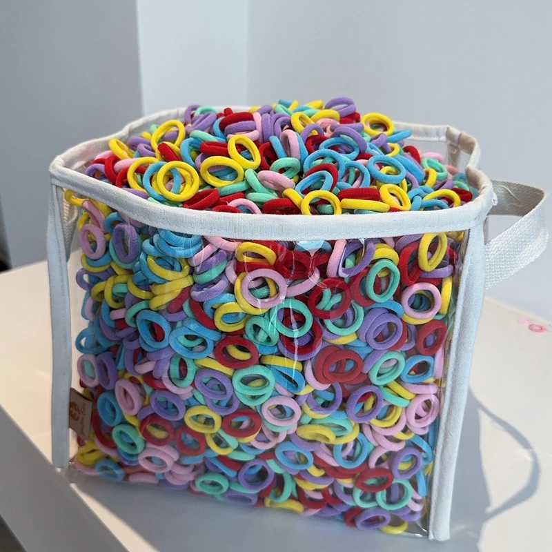 20/50Pcs 탄성 헤어 밴드 여자 헤어 액세서리 미니 다채로운 나일론 머리띠 키즈 포니 테일 홀더 Scrunchie 장식품 선물
