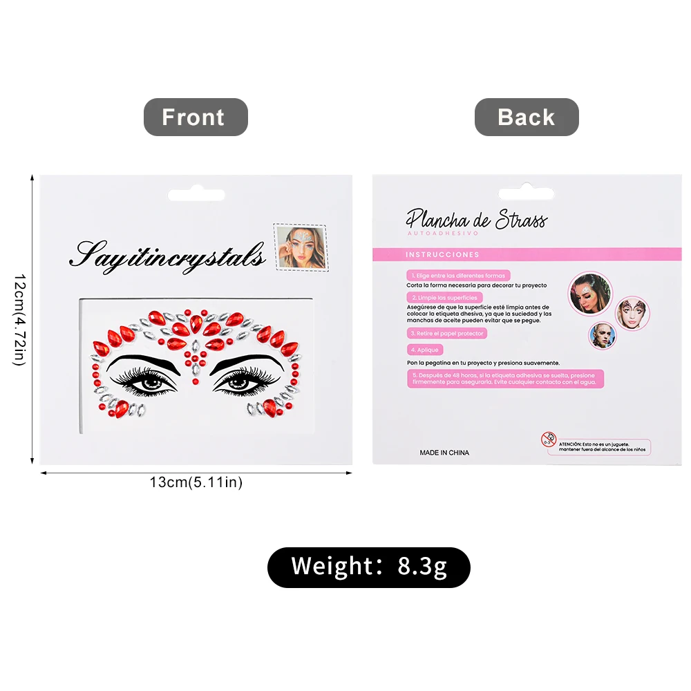축제에 대 한 3D 라인 석 얼굴 문신 스티커 얼굴 크리스탈에 반짝이 메이크업 쥬얼리 스티커 보석 보석 다이아몬드 장식