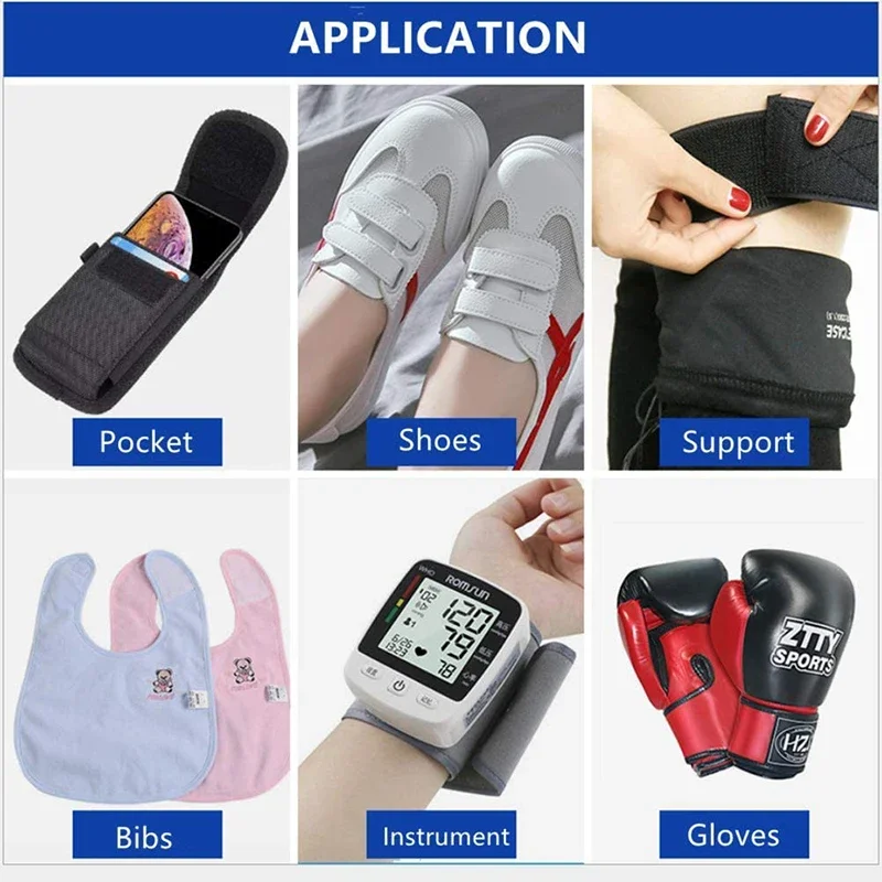 5 메터/쌍 후크 루프 테이프 비 접착 후크 및 루프 바느질 패스너 테이프 바느질 액세서리 용 나일론 패브릭 매직 테이프 16mm-150mm