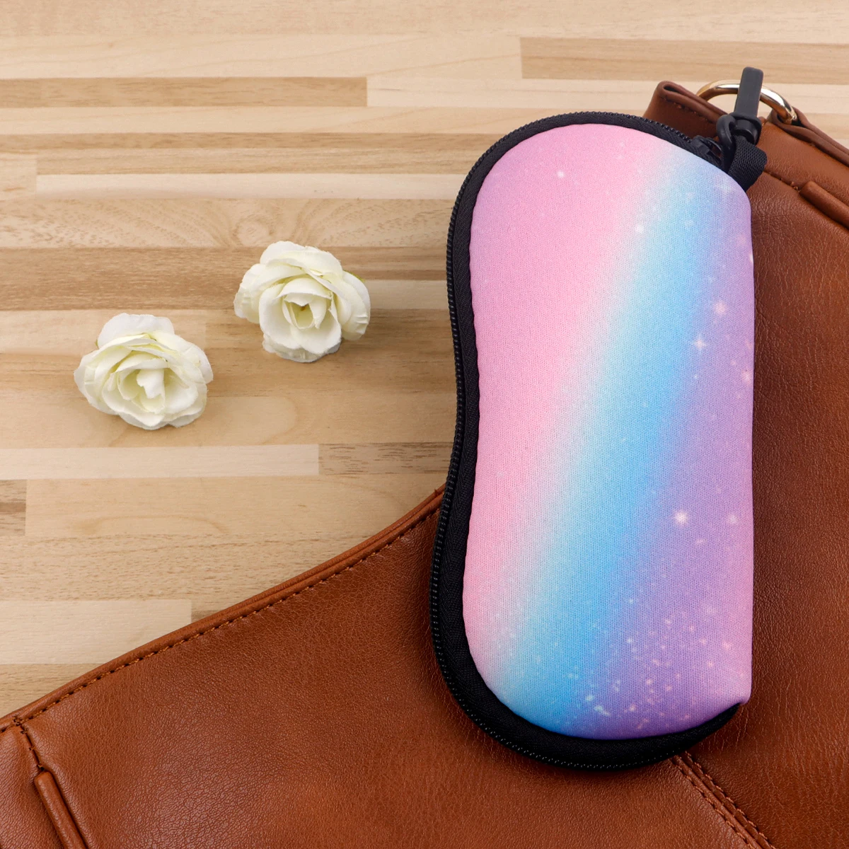 일본 파도 아트 안경 케이스 커버 선글라스 케이스 간호사 의사 안경 상자 지퍼 레인보우 휴대용 안경 케이스