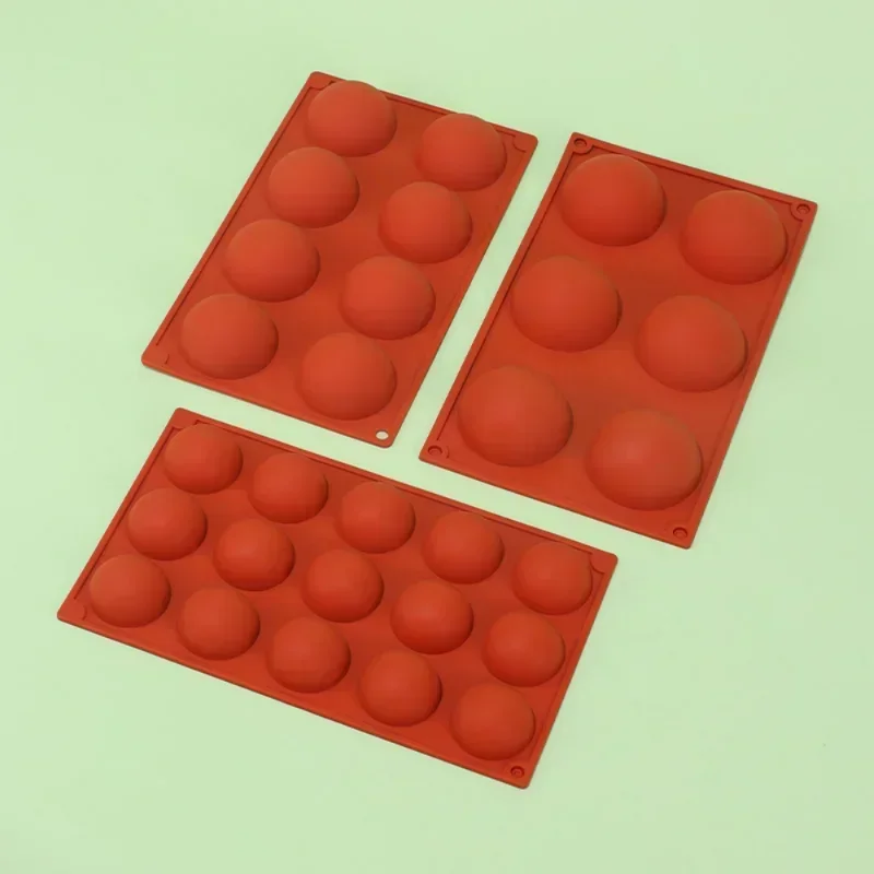 6/8/15/24 구멍 하프 볼 구형 라운드 실리콘 몰드 3D 브라우니 푸딩 무스 초콜릿 디저트 DIY 베이킹 케이크 장식 도구