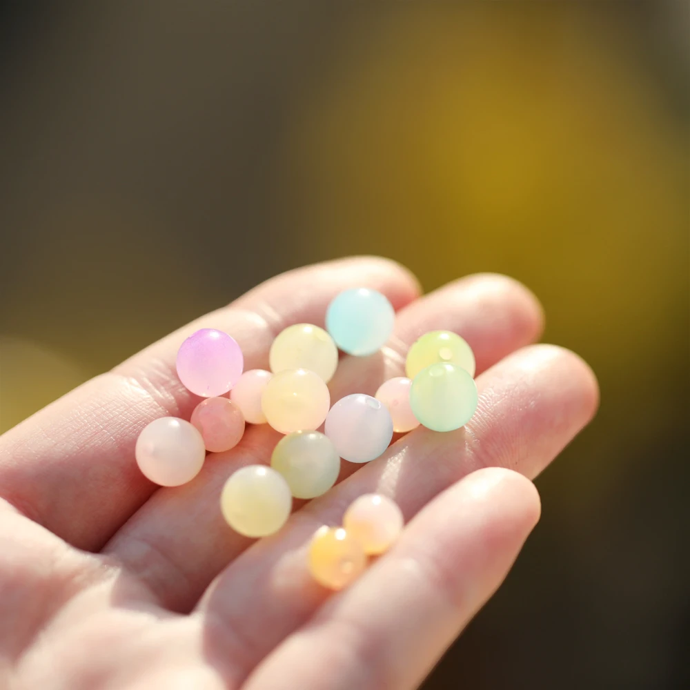 DIY 수제 목걸이 팔찌 쥬얼리 제작 액세서리용 라운드 루즈 스페이서 비즈, 다채로운 아크릴 비즈, 로트 당 50 개, 8mm, 10mm