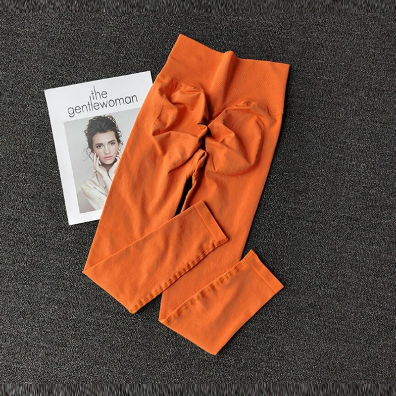 원활한 스포츠 요가 하이 웨이스트 바지 레깅스 스포츠 요가 체육관을 통해 볼 빠른 건조 바지 엉덩이 바지