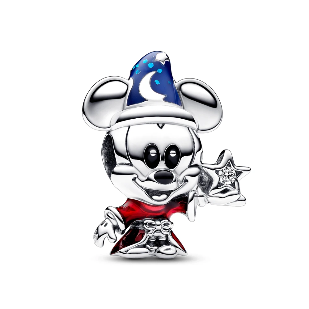 만화 마우스 미키 미니 시리즈 매력 커플 비즈 맞는 원래 팔찌 DIY 펜던트 비즈 여성을위한 보석 만들기