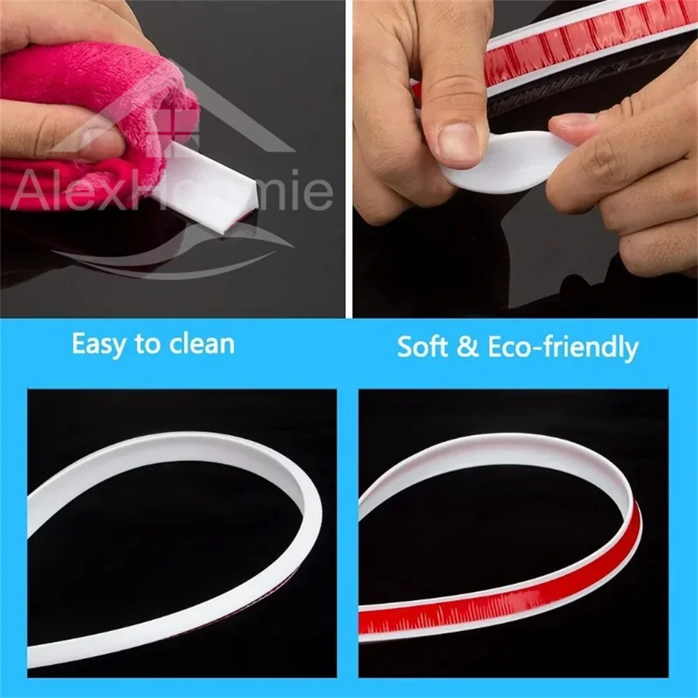 자기 접착 성 실리콘 욕실 워터 스토퍼 물 유지 스트립 구부릴 수있는 욕실 도어 세탁기 샤워 댐 배리어