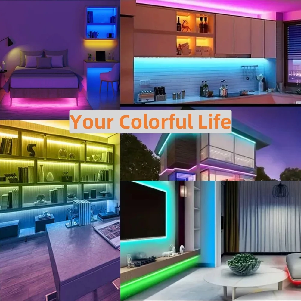 DC 5V 5050 RGB 스트립 LED 조명 배터리 전원 IP21/IP65 리본 테이프 안정적인 Led 스트립 실내 실외 3/24/44key 제어 원격