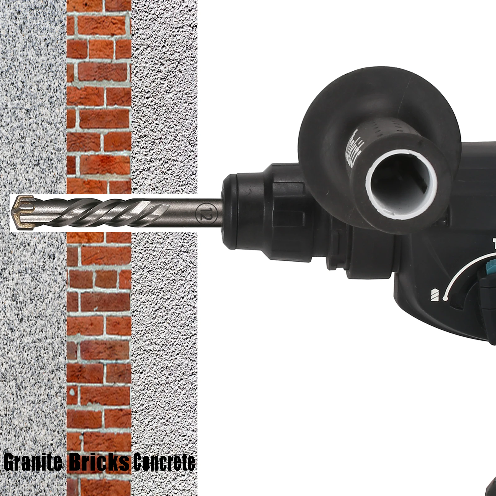 1Pc 콘크리트 SDS Plus 4-12mm 비트 크로스 커터 헤드 더블 오거 해머 110mm 벽 벽돌 블록 전기 해머 벽돌 비트