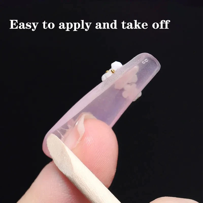 양면 네일 젤리 접착제 투명 거짓 네일 아트 접착 테이프 접착제 스티커 DIY 재사용 가능한 매니큐어 손톱 액세서리