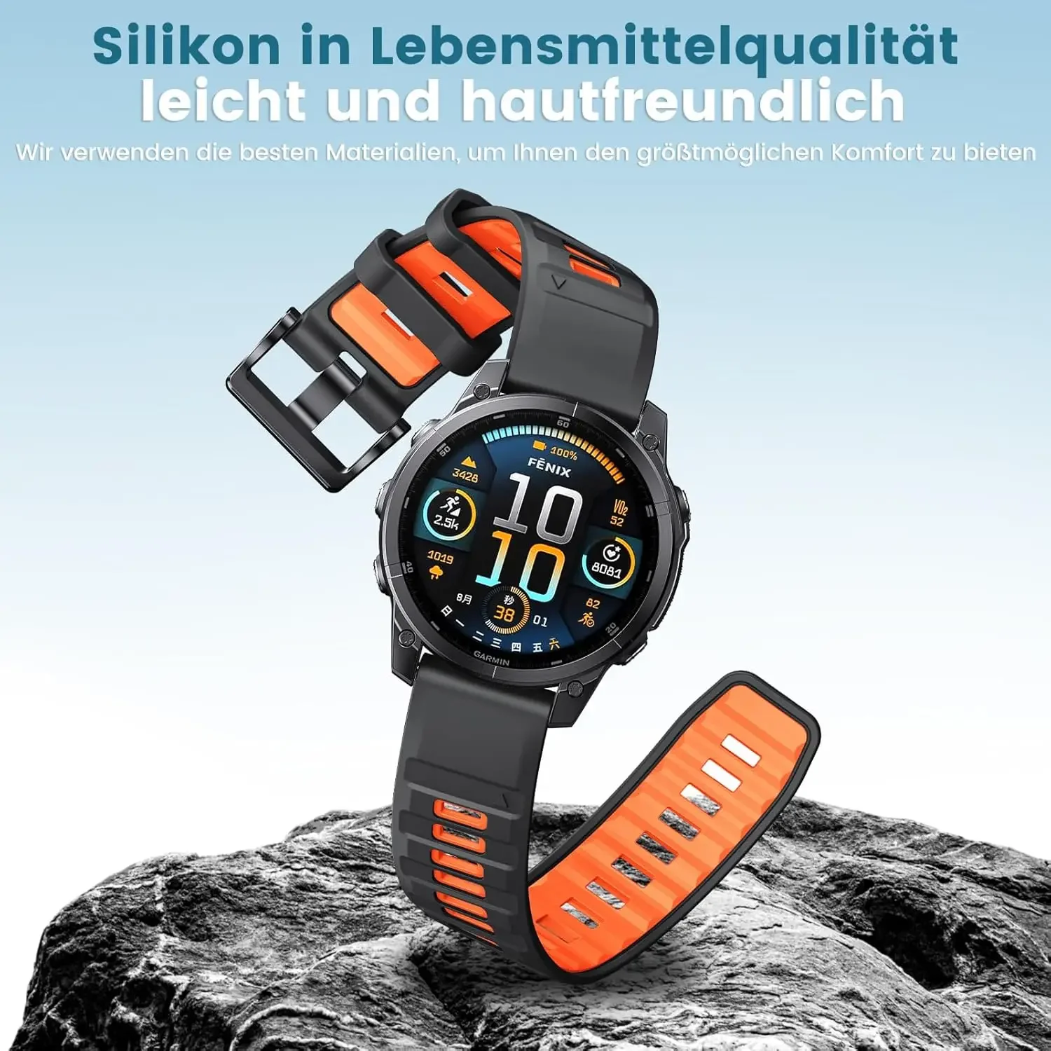 QuickFit 26mm 22mm Garmin Fenix ​​E 8 7X 7 6 6X/Epix Pro Gen 2 51mm 47mm/Tactix 시계 밴드 액세서리 용 2 톤 실리콘 스트랩