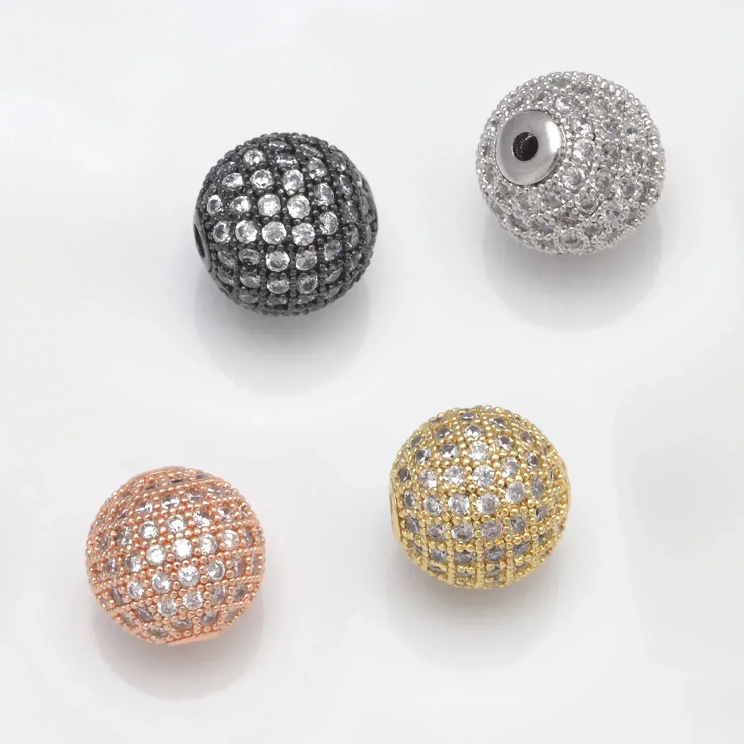 보석을위한 비즈 골드 실버 컬러 액세서리 포장 된 지르콘 스페이서 비드 문자열 페르시 Diy 목걸이 팔찌 체인 매력