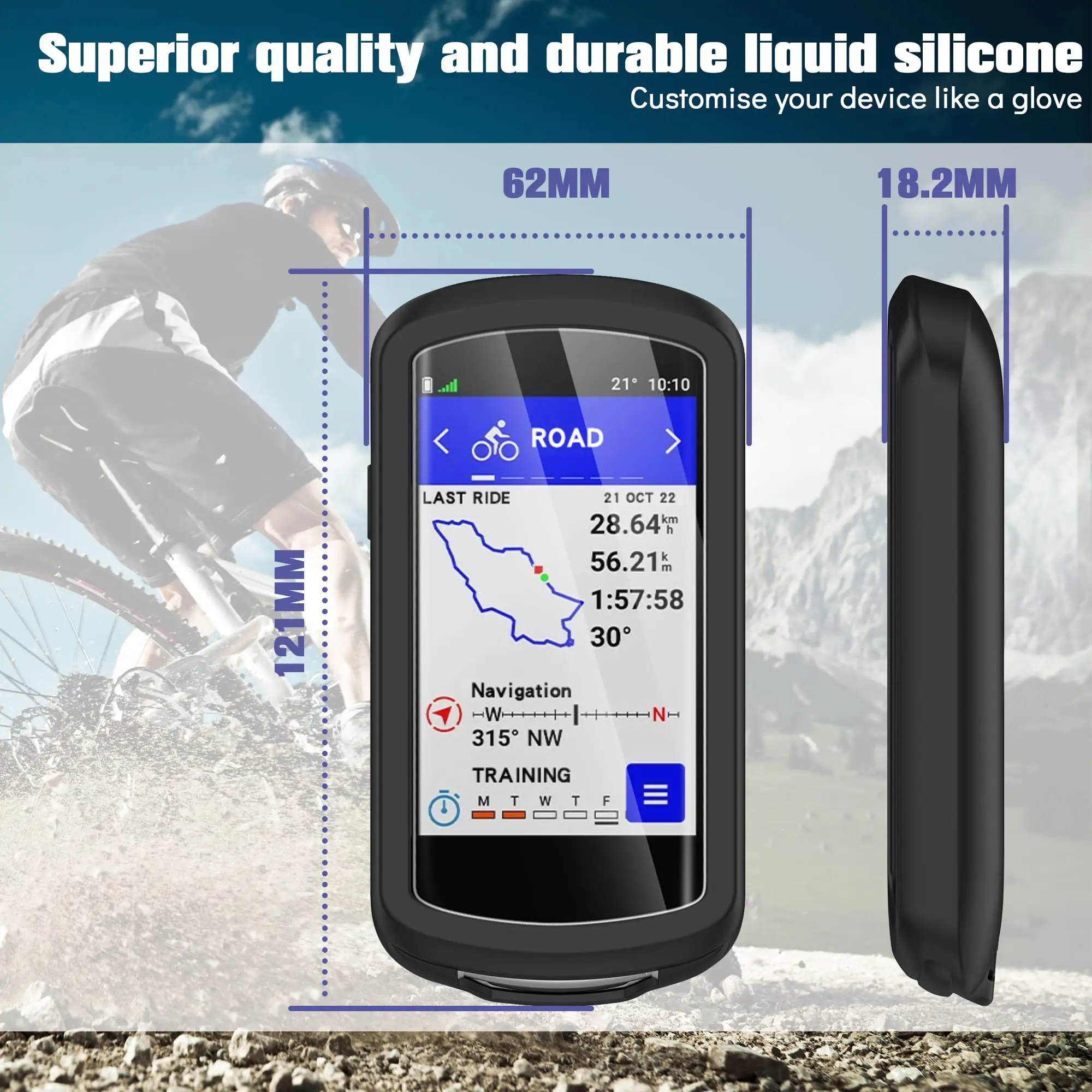 Garmin Edge 1040 화면 보호기 용 2PCS 강화 유리 + 케이스 안티 스크래치 필름 및 부드러운 실리콘 보호 커버 액세서리