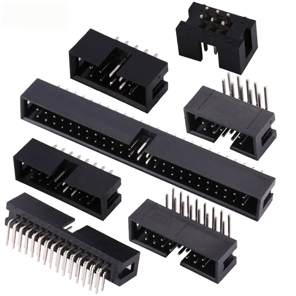 FC 암 IDC 소켓 커넥터 리본, 2.54mm 피치, 6, 8, 10, 12, 14, 16, 18, 20, 24, 26, 30, 34, 40, 50, 60, 64 핀 케이블 DC3 헤더 수 소켓