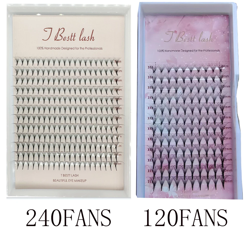 TBestt 5D/6D/8D/10D Premade Fans 볼륨 러시안 속눈썹 Pre Made Volume Fans 실크 소프트 볼륨 속눈썹 연장