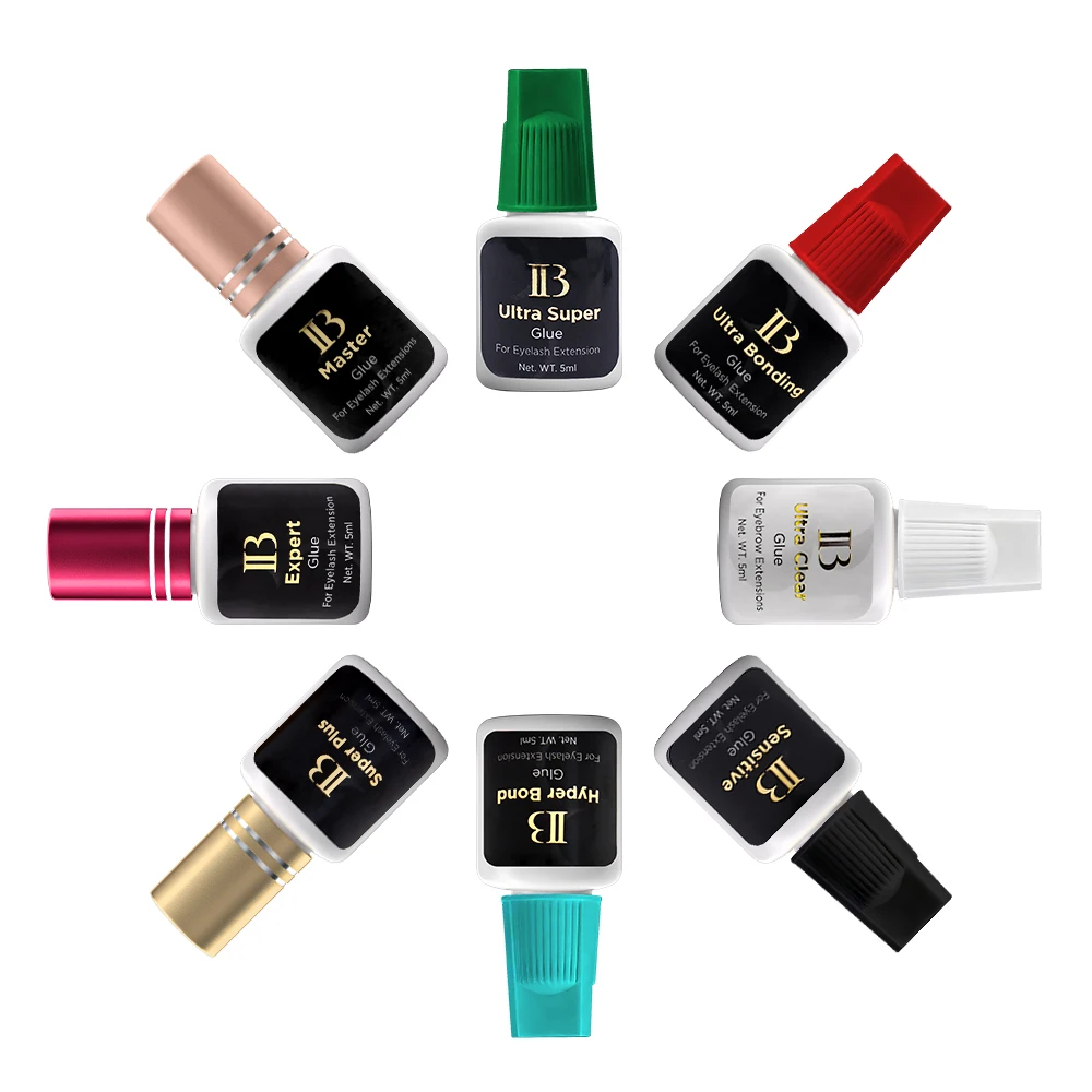 1 병 속눈썹 연장을위한 오리지널 IB 슈퍼 플러스 접착제 5ml 한국 전문 IB 골드 와인 레드 캡 접착제 메이크업 도구 상점