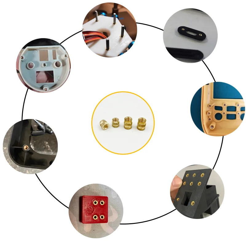 인서트 너트 세트 M2 M2.5 M3 M4 M5 M6 황동 핫멜트 널링 너트 나사 열 성형 이중 능직 주입 내장 구리 너트 3D