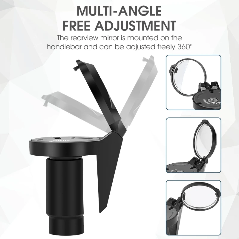 서쪽 자전거 자전거 용 미니 핸들 바 거울 범용 조절 회전 16-22mm MTB 도로 자전거 백미러 자전거 액세서리