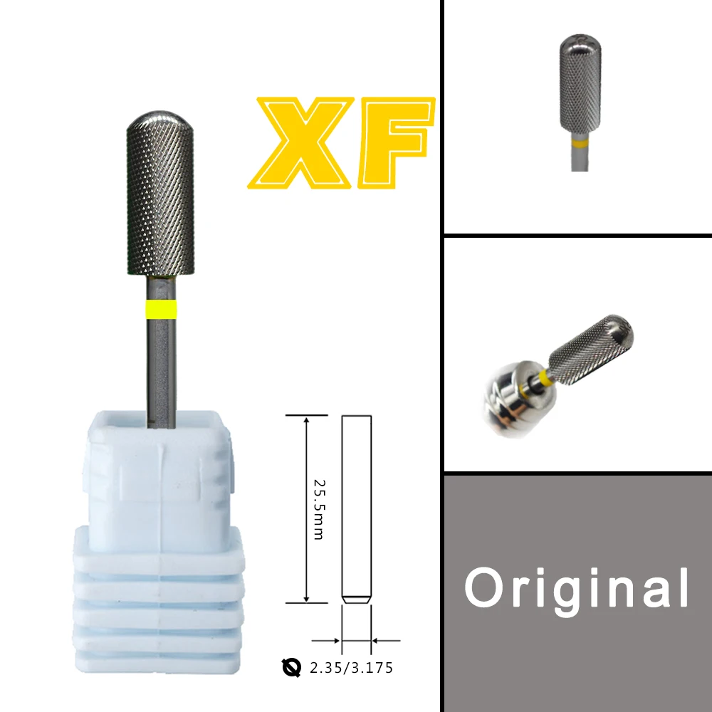 RolinStar 5.35 소형 라운드 탑 배럴 오리지널 스틸 카바이드 매니큐어 네일 드릴 비트 파일 액세서리