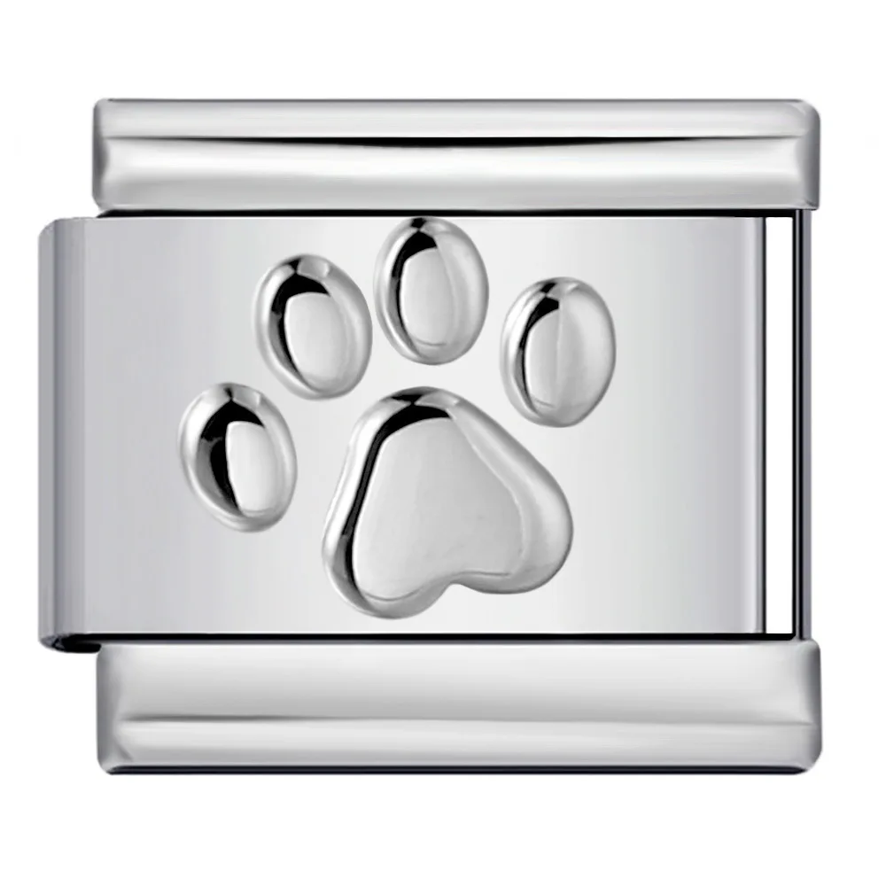 2025 새로운 제기 실버 패턴 모듈 형 이탈리아어 매력 링크 맞는 9mm 팔찌 스테인레스 스틸 여성을 만들기