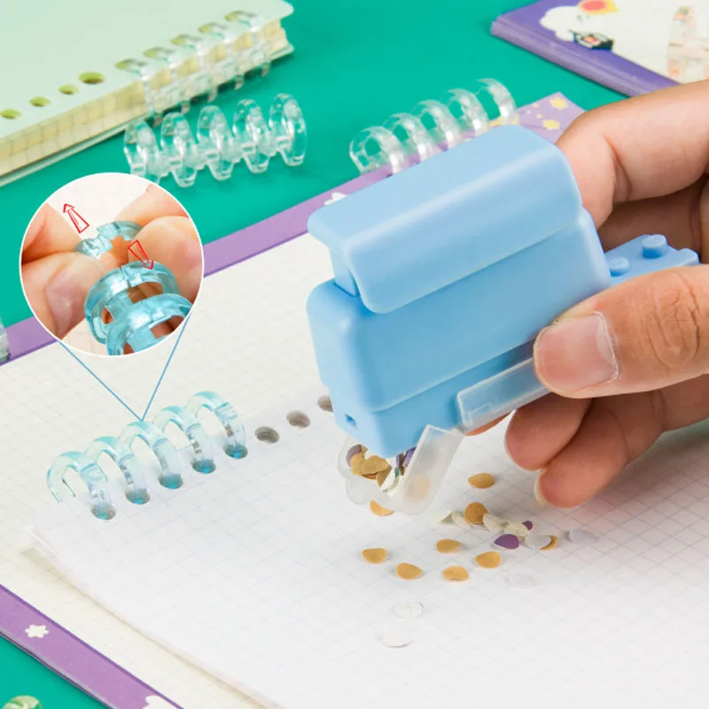 미니 5 홀 펀처 A5 B5 A4 루스 리프 노트 종이 펀처 도구 루스 리프 바인딩 링 학생 사무용품 용품