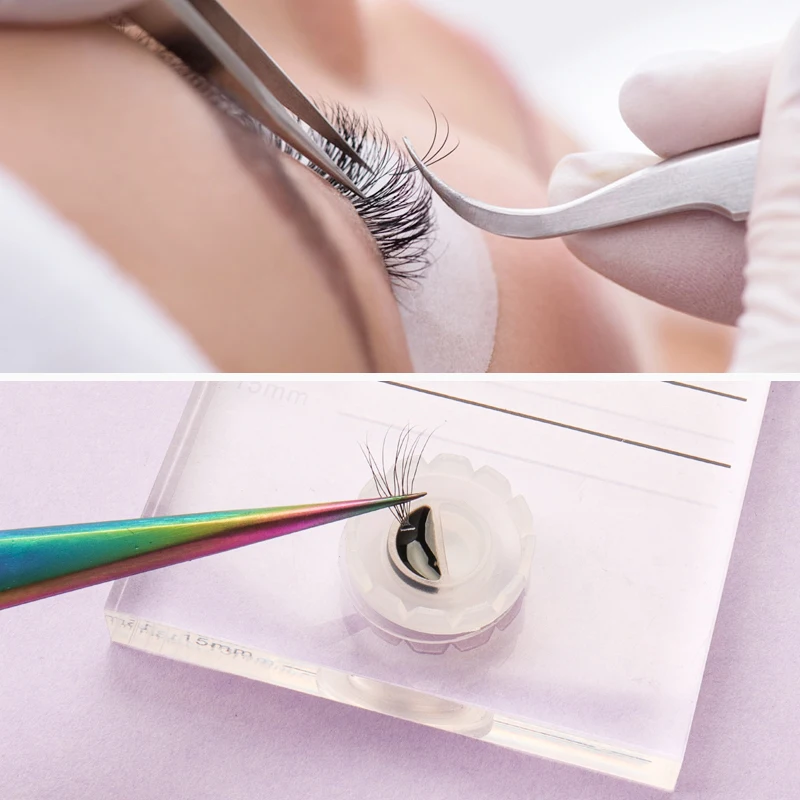 100pcs 개별 속눈썹 접착제 홀더 접목 가짜 속눈썹 화이트 핑크 꽃 컵 링 속눈썹 연장 접착제 스탠드 도구