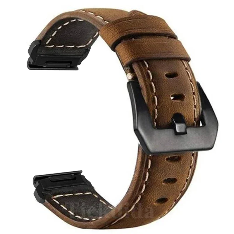 Garmin Epix Pro 51mm 47mm Tactix 8 7 Pro Fenix ​​8 7 7X Enduro3 정품 가죽 시계 밴드 액세서리 용 Quickfit 26mm 22mm 스트랩