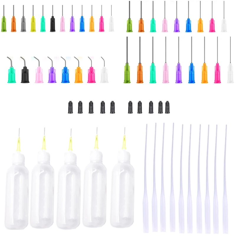 디스펜서 어플리케이터 키트 플라스틱 짜기 병이 없는 드롭 튜브 노즐 및 무딘 팁 바늘 등 액체 접착제 및 잉크에 사용됩니다.