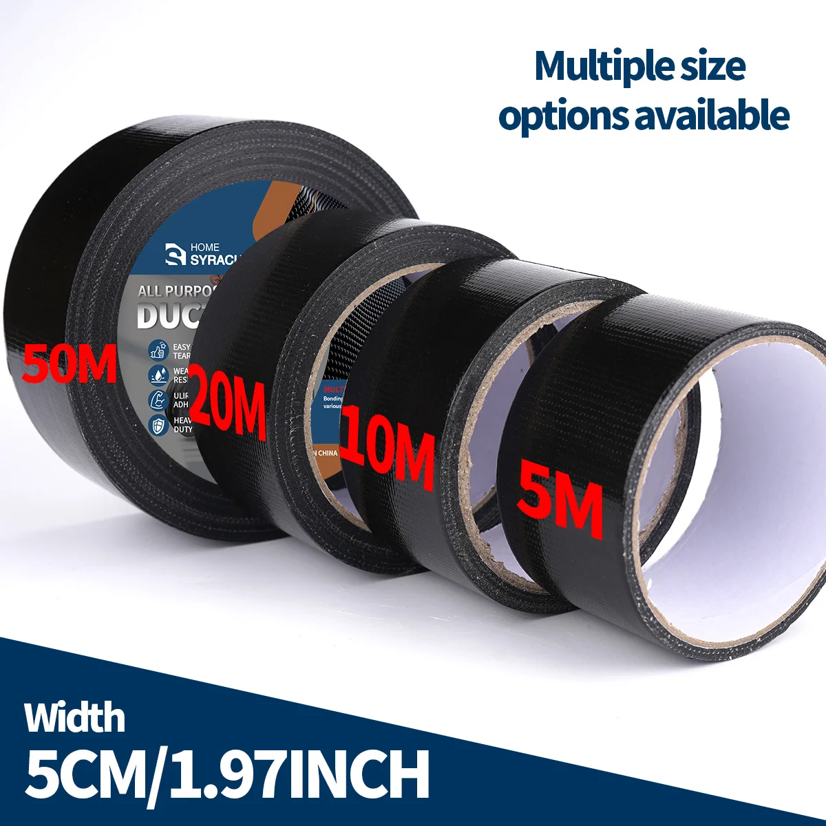 검은 색 슈퍼 접착 직물 덕트 테이프 전기 자전거 좌석 수리 방수포 수리 검은 천 기반 접착 테이프 포장 테이프