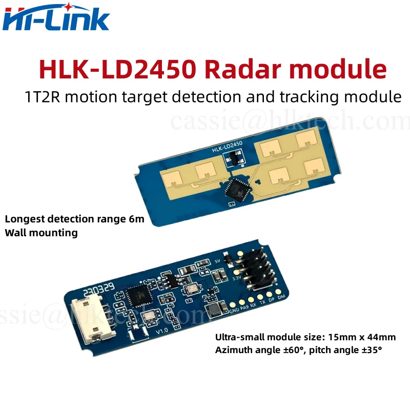 HiLink HLK-LD2410B LD2410C LD2420 LD2450 24Ghz 스마트 인간 존재 레이더 모듈 다단계 지능형 매개 변수 조정