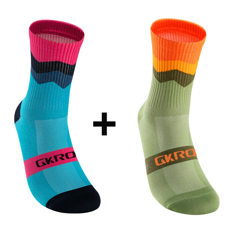 2 쌍 전문 사이클링 양말 통기성 도로 자전거 양말 남성 여성 야외 스포츠 레이싱 e 압축 사이클링 여성용