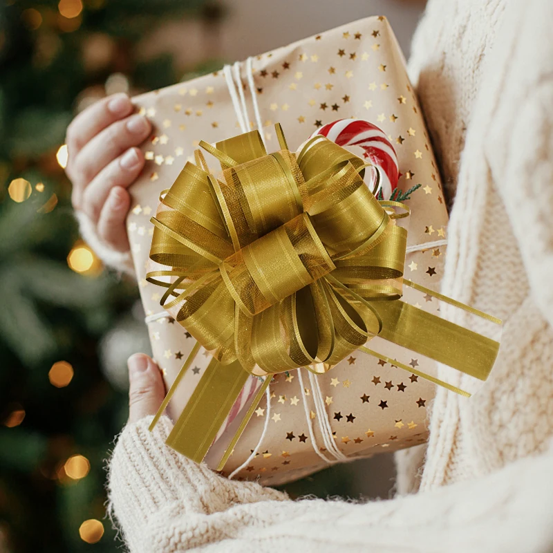 웨딩 카 활 리본, 크리스마스 선물 포장 장식, DIY 공예 꽃, 생일 파티 용품, 발렌타인, 2 개, 4 개, 10 개