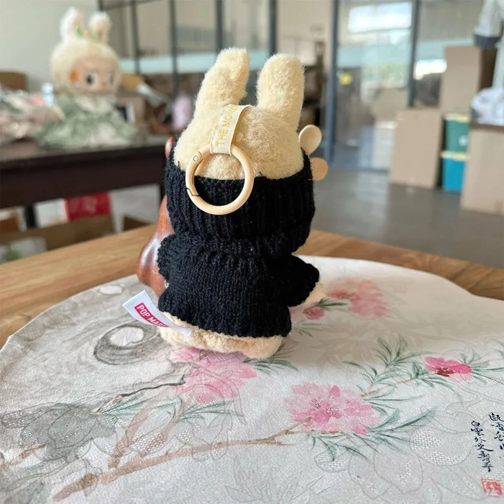 15-17cm V1v2 Labubu 옷 복장 앉아 옷 귀여운 스웨터 모자 복장 액세서리 패션 인형 액세서리 인형 없음