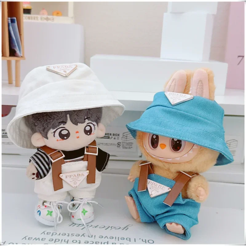 17cm Labubus 미니 인형 옷 복장 모자 옷 신발 Labubu II 인형 액세서리 앉아 파티 게임 장난감을 육성