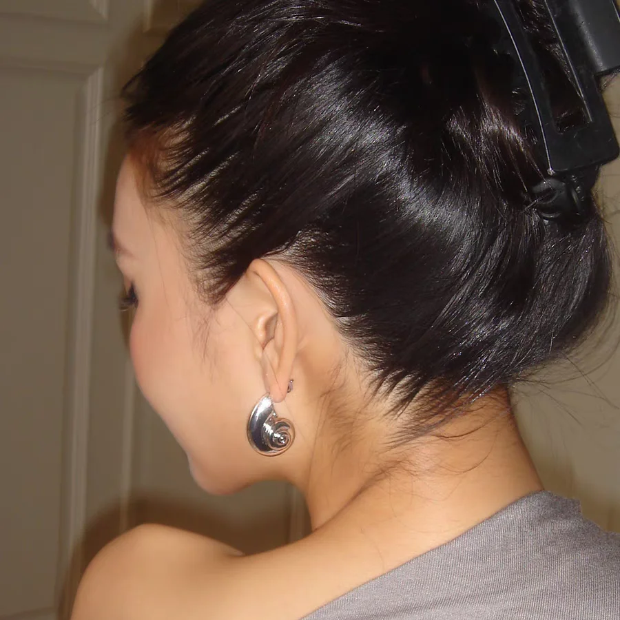 여성을위한 빈티지 스테인레스 스틸 골드 도금 질감 달팽이 조가비 껍질 귀걸이 CZ 지르콘 불가사리 귀걸이 비치 쥬얼리 선물