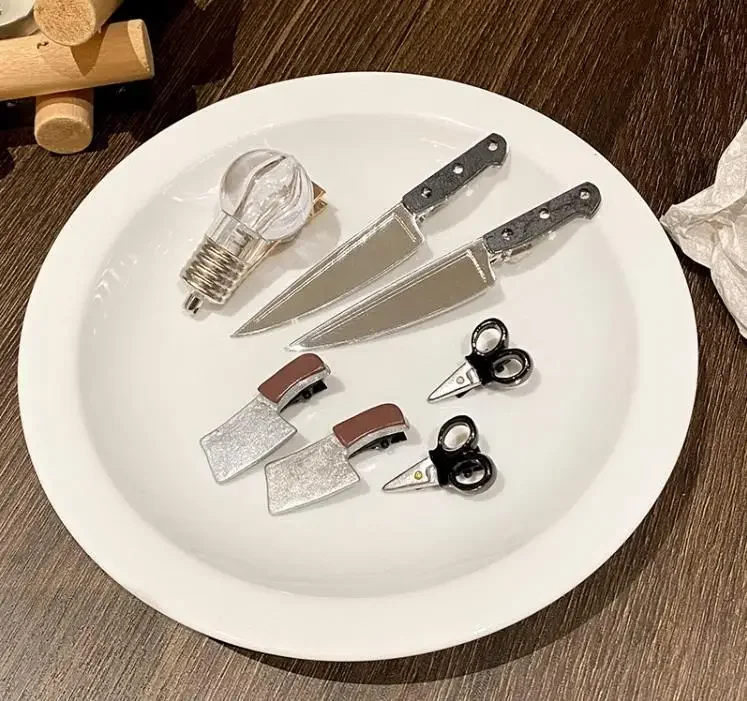 여성용 기묘한 칼 헤어 클립, 재미있는 머리핀, 소녀 머리핀, 펑크 머리핀, 머리 장식, y2k 액세서리, 신제품