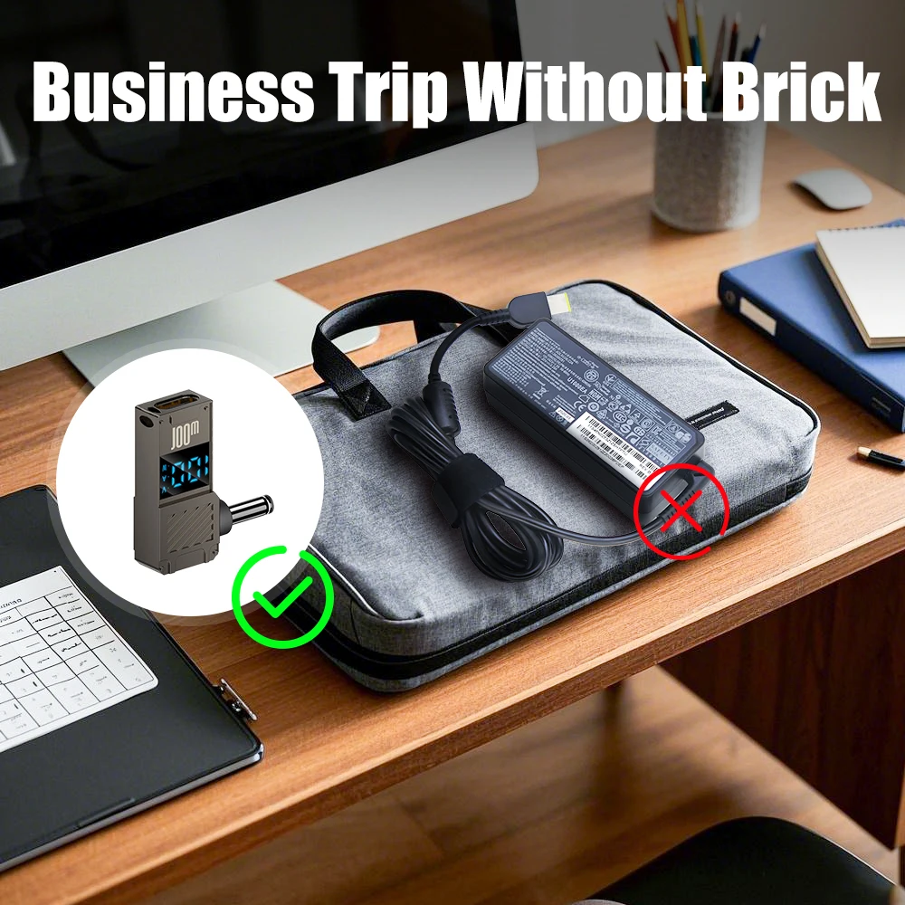 레노버 씽크플러스 HP 델용 전원 충전기 커넥터 팁, PD100W C타입-DC 플러그 컨버터, USB C-DC 노트북 충전 어댑터