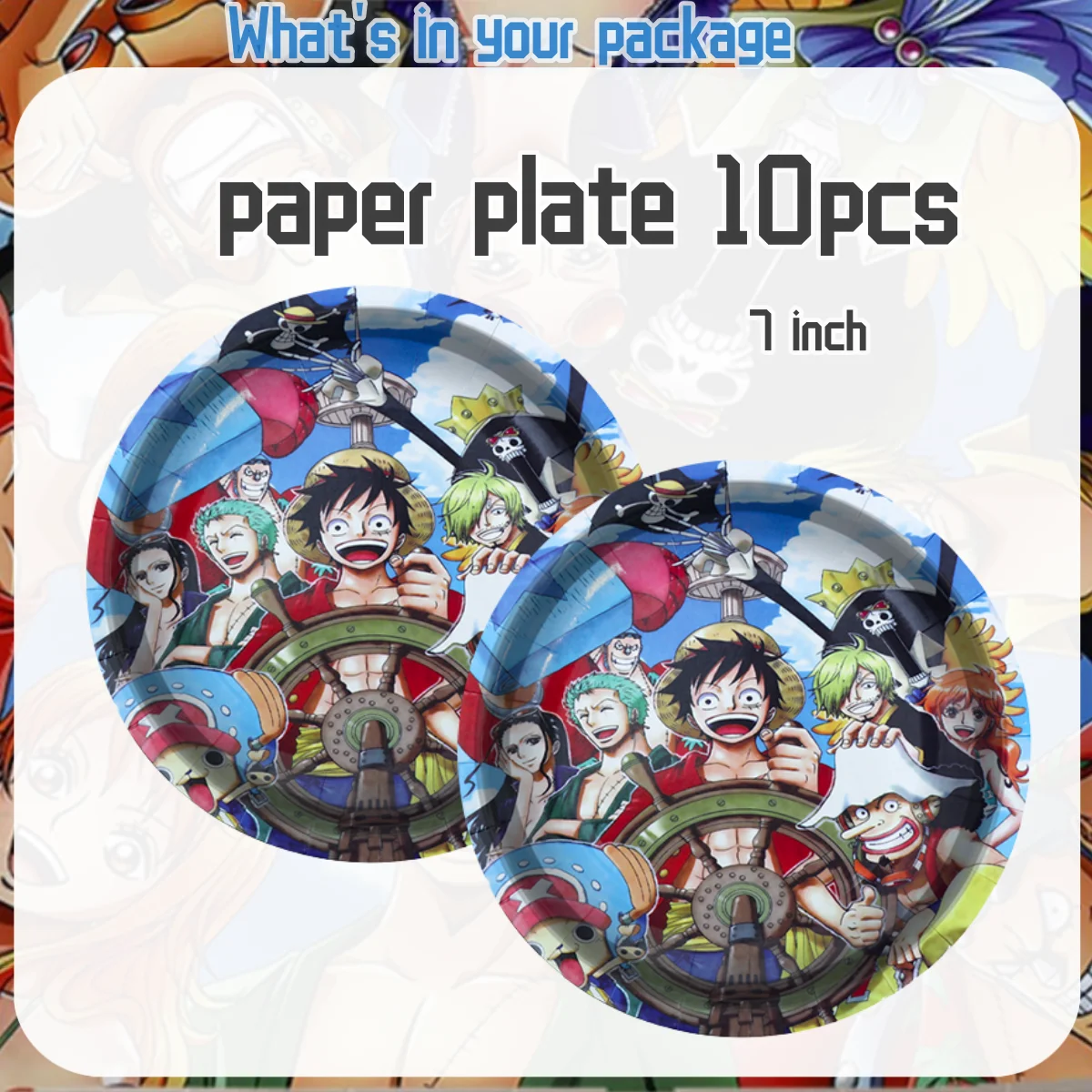 원피스 생일 파티 장식 Luffy Zoro 일회용 식기 식탁보 컵 플레이트 풍선 베이비 샤워 소년 파티 용품