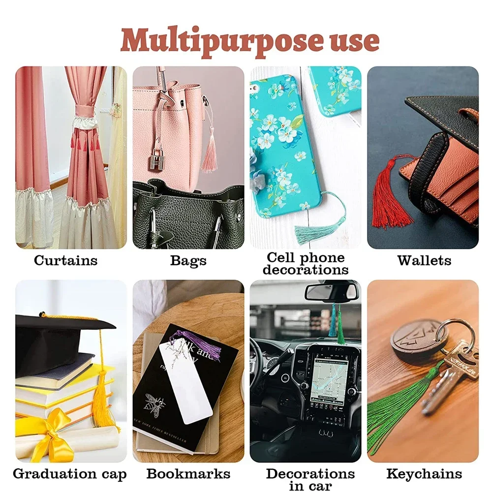 100 개/몫 13cm 술 실크 프린지 실키 치실 북마크 Tassels DIY 공예 보석에 대 한 미니 Tassels 기념품 북마크 만들기