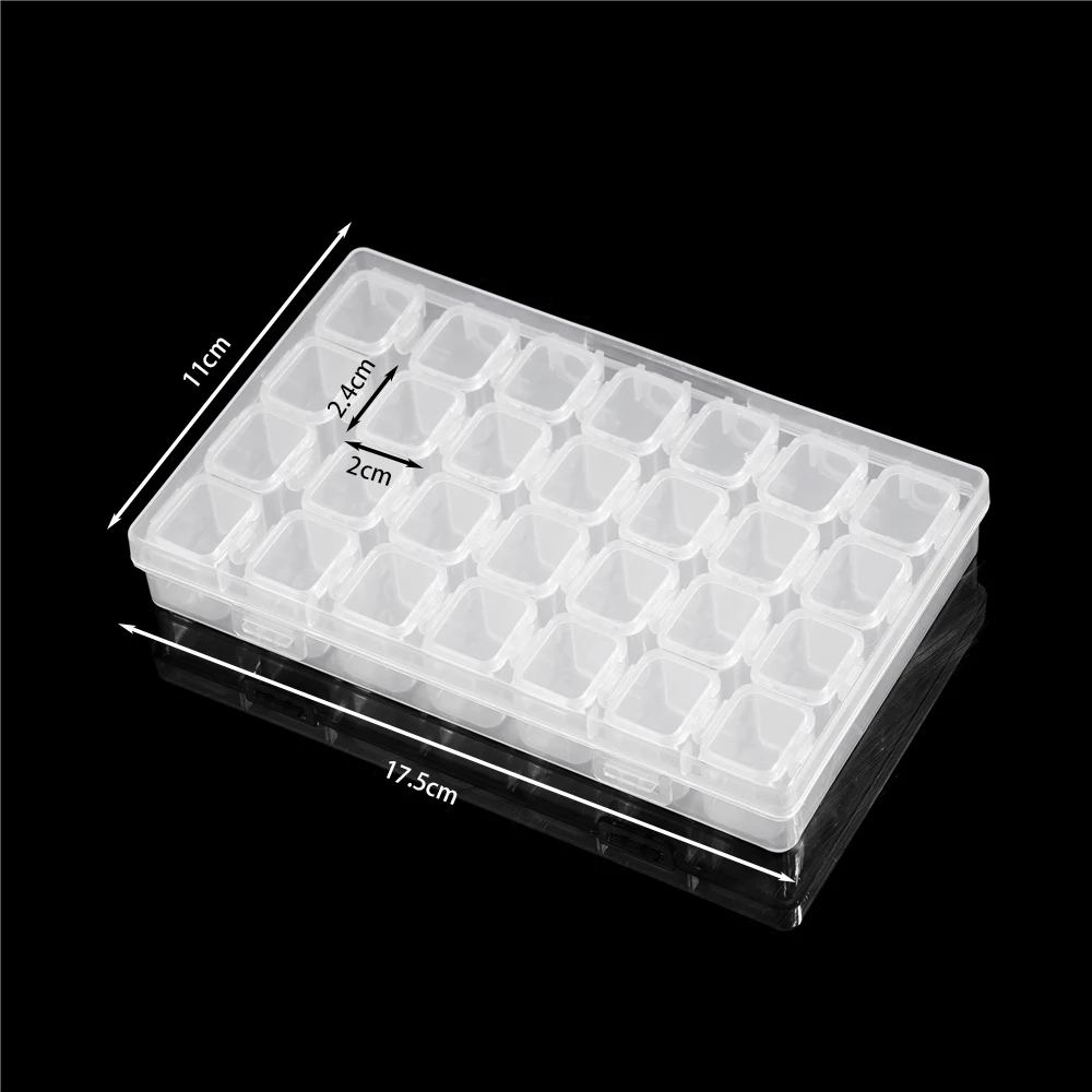28 Girds 조정 가능한 플라스틱 스토리지 박스 비즈 링 펜던트 상자 쥬얼리 네일 아트 다이아몬드 페인팅 액세서리 컨테이너 상자