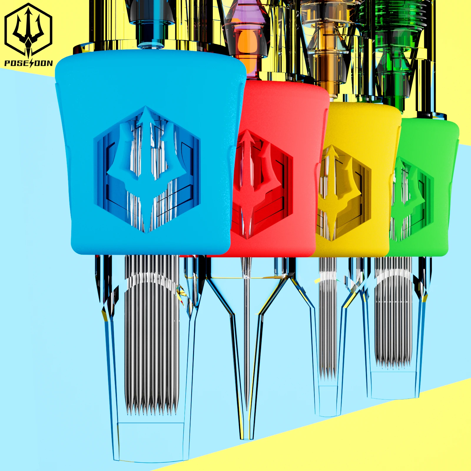 포세이돈 20 개/몫 RS RL RM M1 문신 카트리지 바늘 일회용 멸균 안전 문신 카트리지 바늘